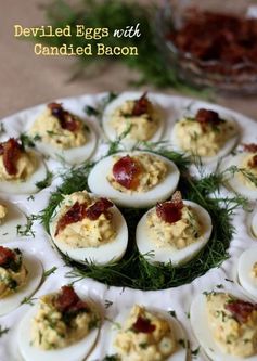 Deviled Eggs with Candied Bacon