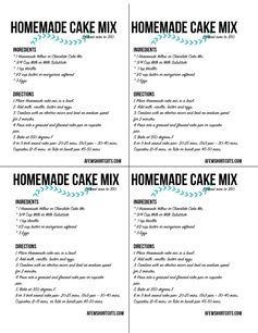 D.I.Y. Chocolate & Yellow Cake Mixes