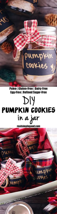 DIY Pumpkin Cookies In A Jar (Paleo, GF, Egg-Free, Dairy-Free + Refined Sugar-Free