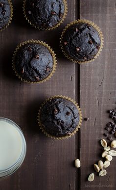 Double Chocolate Peanut Butter Muffins