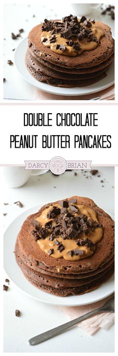 Double Chocolate Peanut Butter Pancakes