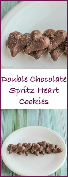 Double Chocolate Spritz Heart Cookies