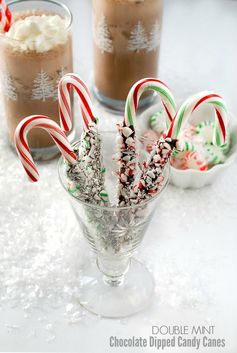 Double Mint Chocolate Dipped Candy Canes