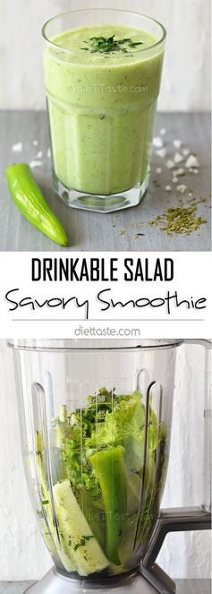 Drinkable Salad - Savory Green Smoothie