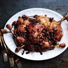 Duck Confit with Spicy Pickled Raisins