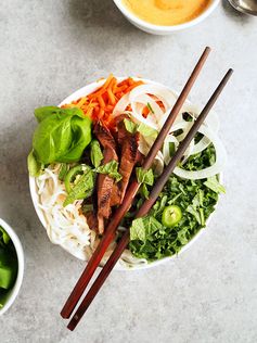 Easy Asian Fennel Beef Rice Noodle Bowls