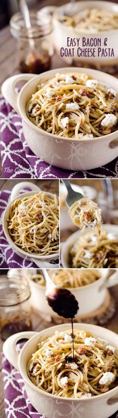 Easy Bacon & Goat Cheese Pasta