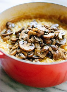 Easy Brown Rice Risotto with Mushrooms and Fresh Oregano