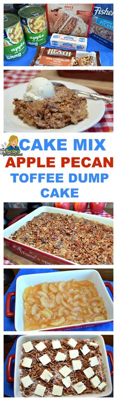 Easy cake mix apple pecan toffee dump cake