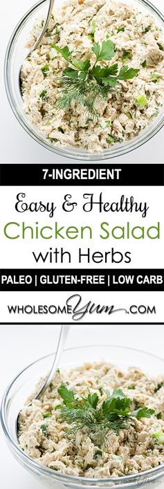 Easy Chicken Salad with Herbs (Paleo, Low Carb