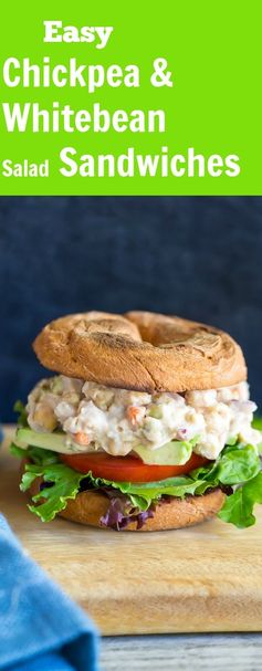 Easy Chickpea & White Bean Salad Sandwiches