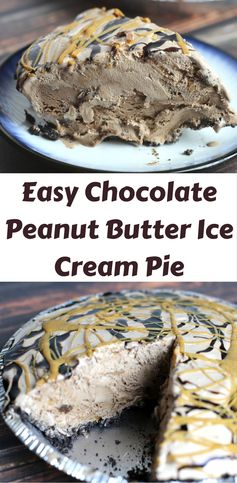 Easy Chocolate Peanut Butter Ice Cream Pie