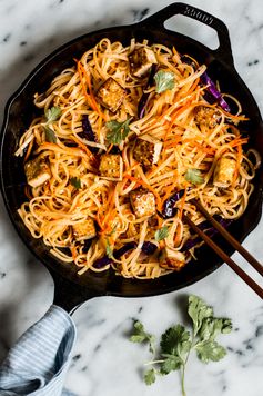 Easy Coconut Curry Stir Fry Noodles with Glazed Tofu