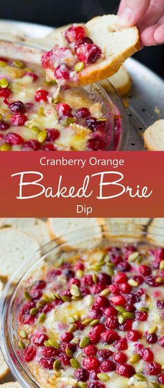 Easy Cranberry Orange Baked Brie Dip