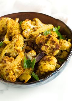 Easy Curried Roasted Cauliflower