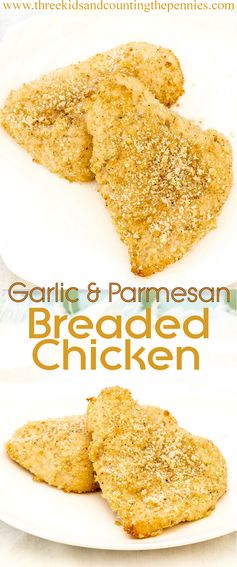 Easy Garlic and Parmesan Breaded Chicken