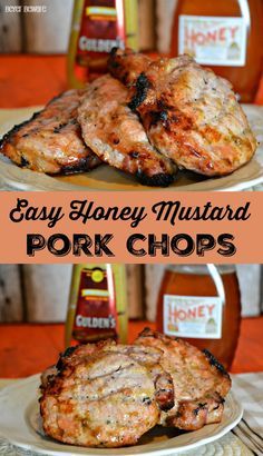 Easy Honey Mustard Pork Chops #HunkOfMeatMonday