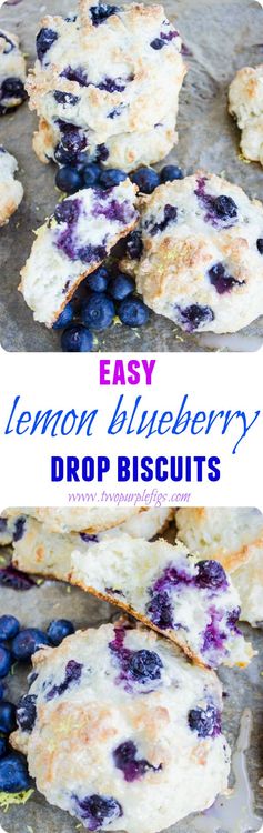 Easy Lemon Blueberry Drop Biscuits