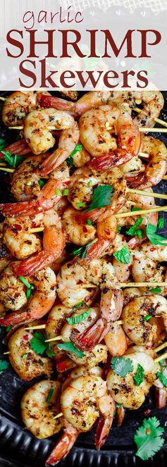 Easy Mediterranean Garlic Shrimp Skewers