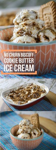 Easy No Churn Biscoff Cookie Butter Ice Cream