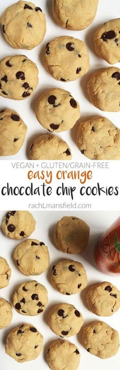 Easy Orange Chocolate Chip Cookies (v, gf