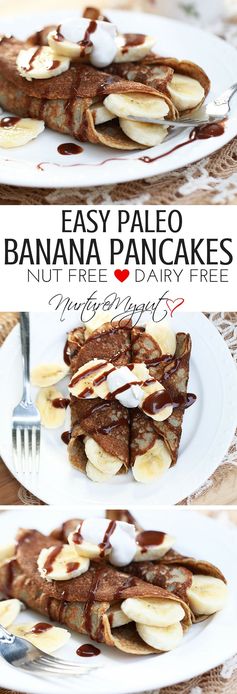 Easy Paleo Banana Pancakes (Gluten Free/Dairy Free/Nut Free