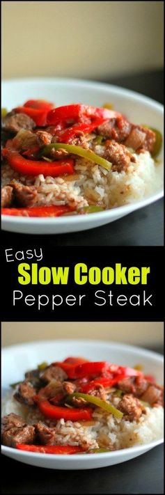 Easy Slow Cooker Pepper Steak