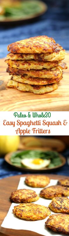 Easy Spaghetti Squash Apple Fritters (Paleo & Whole30