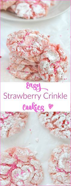 Easy Strawberry Crinkle Cookies