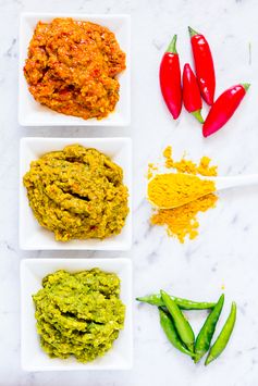 Easy, Thai-Style Red, Yellow and Green Curry Pastes