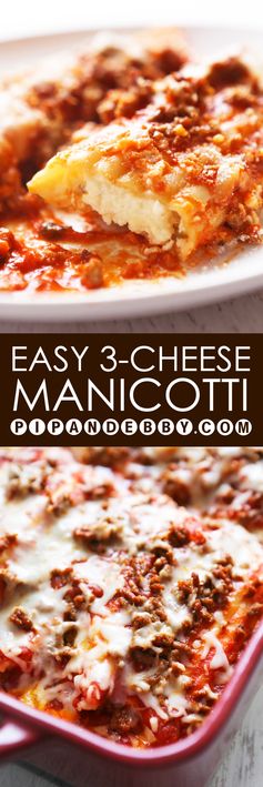 Easy Three-Cheese Manicotti