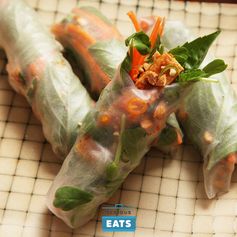 Easy Vegan Crispy Tofu Spring Rolls With Peanut-Tamarind Dipping Sauce