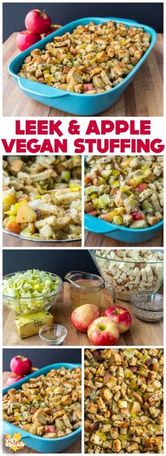 Easy Vegan Stuffing with Leek and Apples