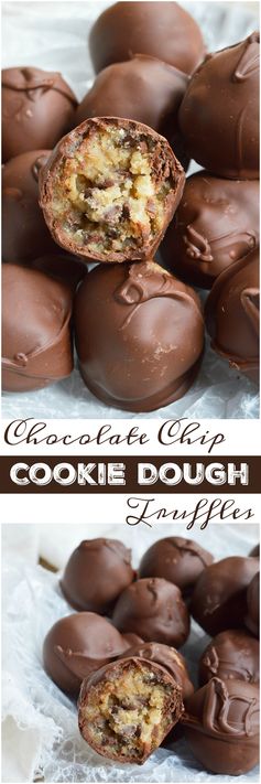 Edible Chocolate Chip Cookie Dough Truffles