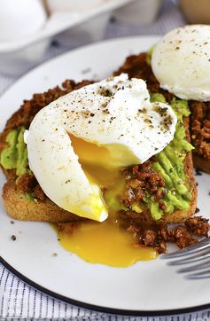 Egg and Chorizo Avocado Toasts