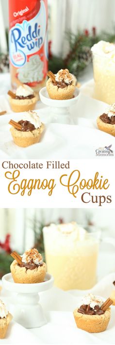 Eggnog Cookie Cups Easy Chocolate filled Christmas Cookies