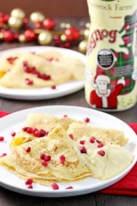 Eggnog Crepes with Eggnog Sauce