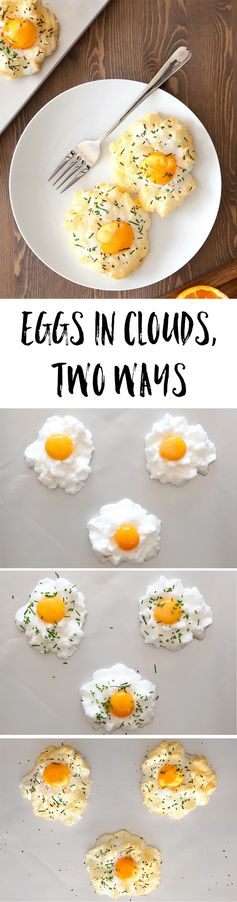 Eggs in clouds, two ways