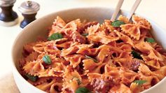 Farfalle with Sausage, Tomatoes, and Cream