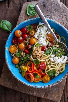 Farmers Market Sesame Miso Noodle Bowls with Garlic Chips