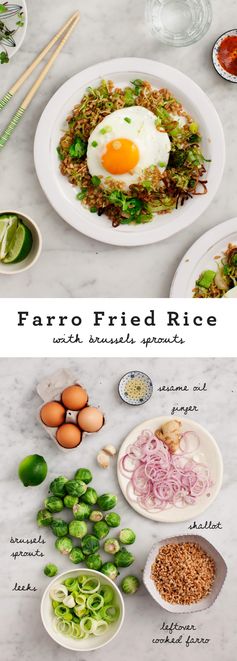 Farro Fried Rice with Brussels Sprouts