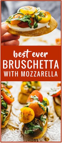 Favorite bruschetta with mozzarella