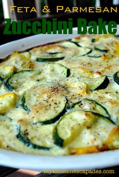 Feta and Parmesan Zucchini Bake