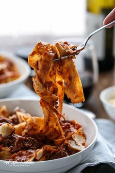 Fiery Lamb Ragu on Parpadelle