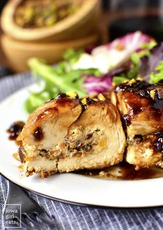 Fig, Goat Cheese and Pistachio Stuffed Chicken with Fig-Balsamic Pan Sauce