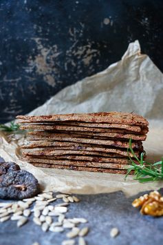 Fig Walnut Rosemary Crackers (gluten-free & vegan