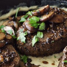 Filet Mignon with Mustard & Mushrooms