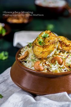 Fish Dum Biryani / Rice cooked with Spices and Fish