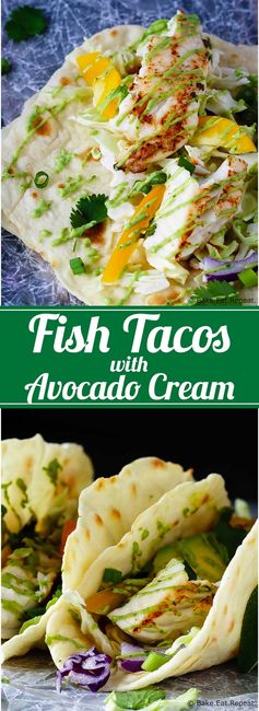 Fish Tacos with Avocado Cream