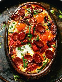 Flamenco Eggs with Tomato & Serrano Ham